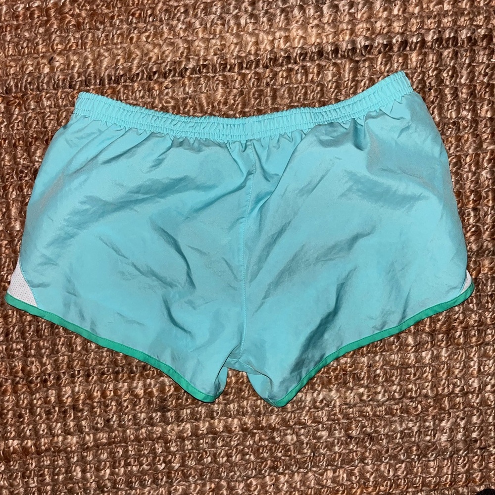 Nike Women's Teal and White Dri-Fit Shorts Medium - Picture 2 of 2